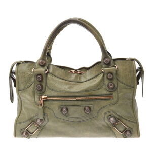 BALENCIAGA The Giant City Bag Khaki Green Leather Handbag